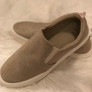 Gold Shimmer Slip-On Sneakers!